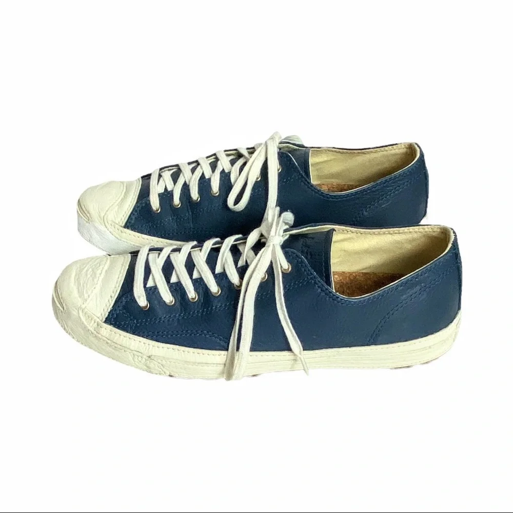 NWOT Converse Jack Purcell Blue Leather Low Top Sneakers - Picture 11 of 12